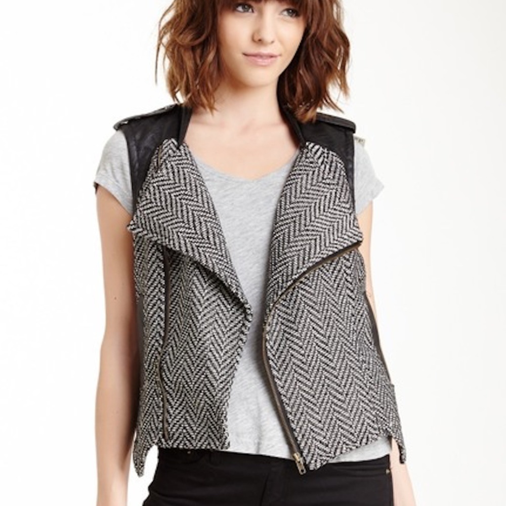 DANIEL RAINN Tweed Chevron A Symmetrical Vest Sm